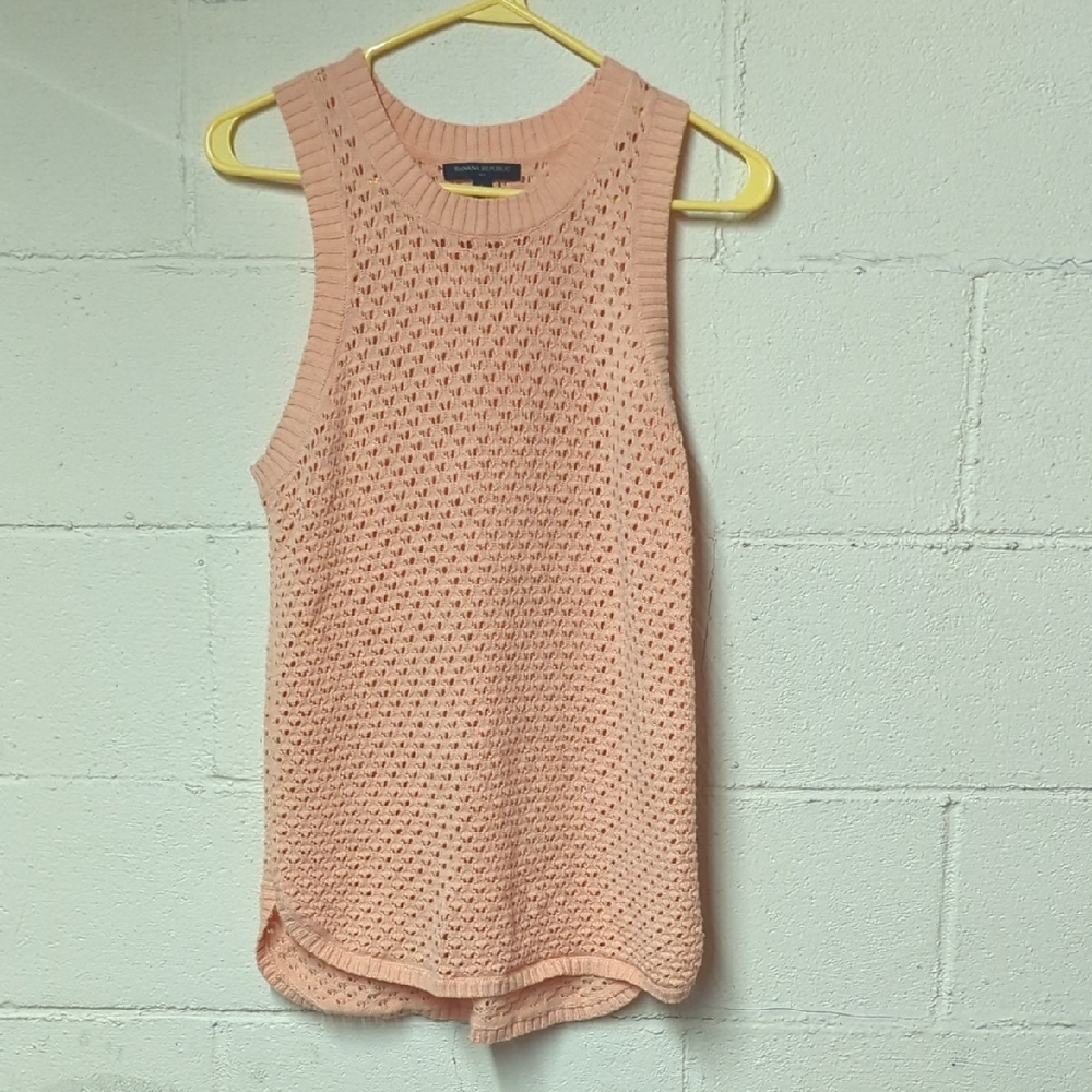 Banana Republic Peach Open-Knit Tank
